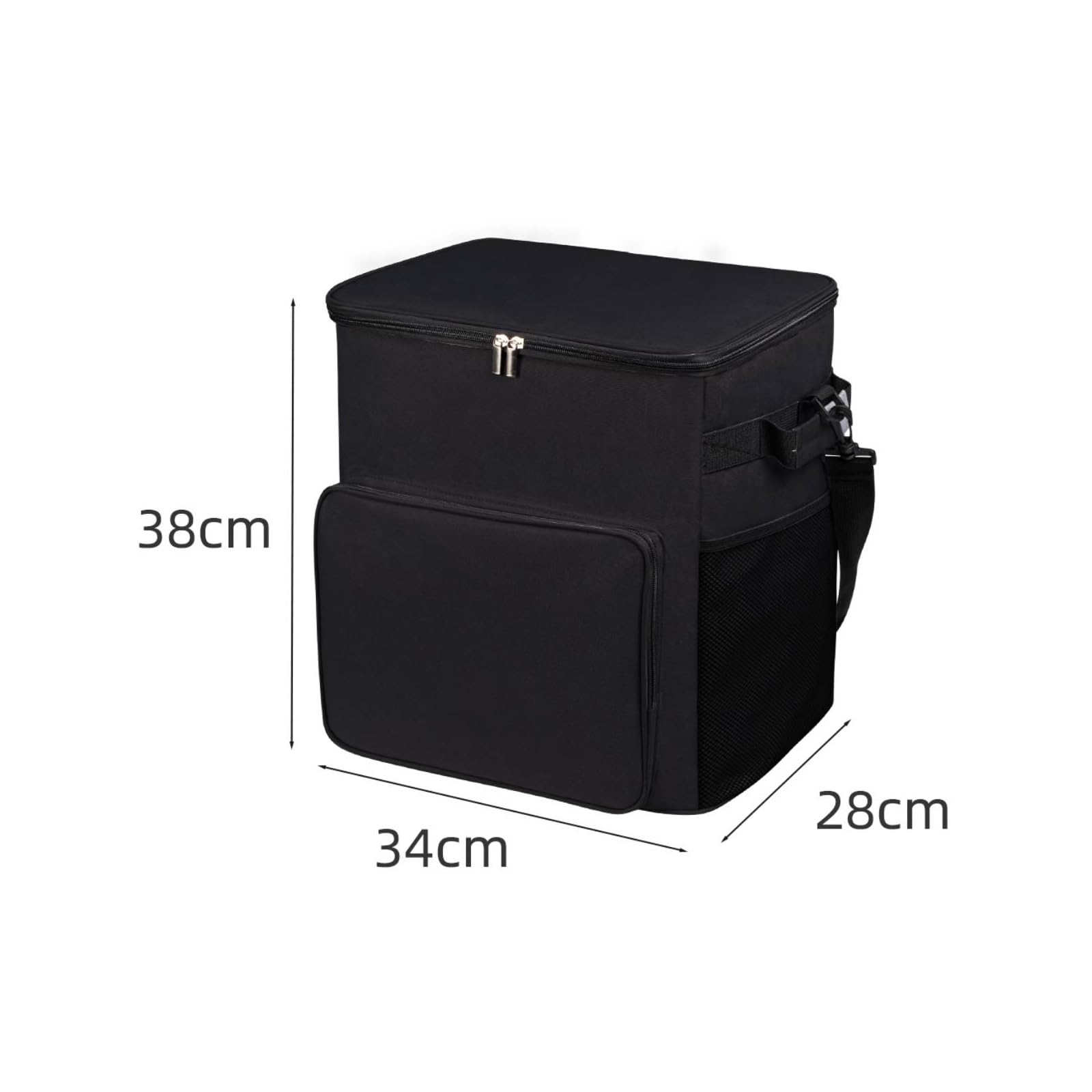Borsa Pranzo tile | Interno Isolato Termicamente, per Campeggio, Spiaggia, Famiglie, Viaggiatori, Nero, Senza Carrello