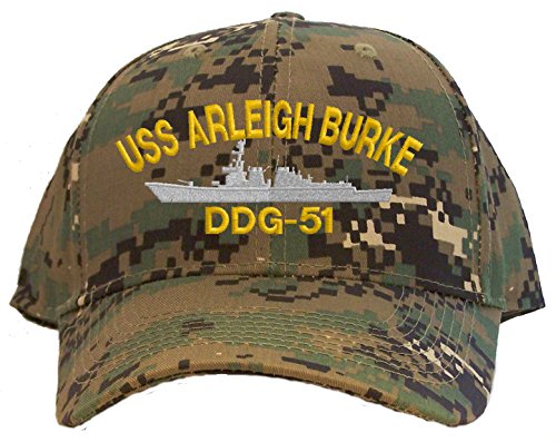 USS Arleigh Burke DDG-51 Embroidered Baseball Cap - Digital Camo