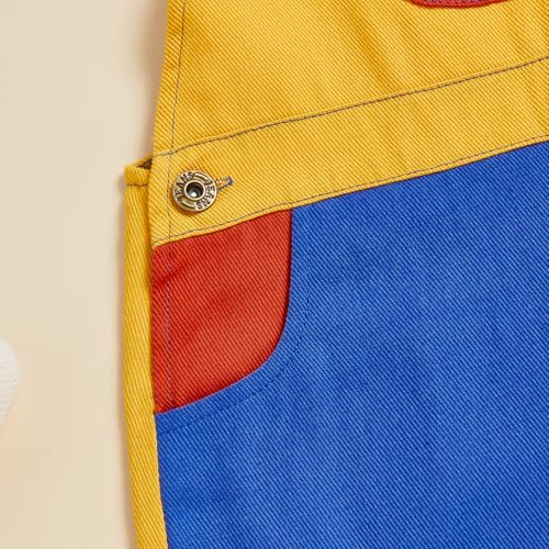 Fernvia Toddler Kids Baby Boy Girl Contrast Color Overalls Pants Clothes 2T 3T 4T 5T Adjustble Shoulder Strap Romper Workwear4