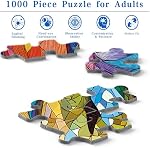 Rocorose Stained Puzzle de chat en verre pour adultes, 1000 Pièces Joli chaton Puzzles d'art Challenging mignon puzzle d'animaux colorés pour le jeu nuits Décor maison