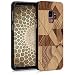 Produktbild kwmobile Samsung Galaxy S9 Hülle - Handy Schutzhülle aus Holz - Cover Case Handyhülle für Samsung Galaxy S9 - Dreiecke Linien Design Braun Dunkelbraun