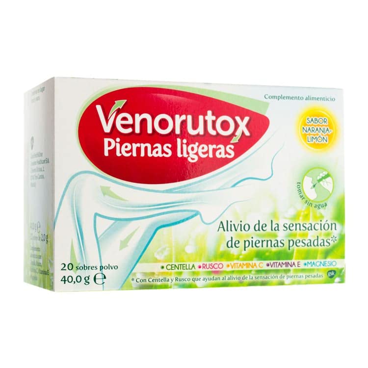 VENORUTOX PIERNAS LIGERAS 20 SOBRES NARANJA-LIMON