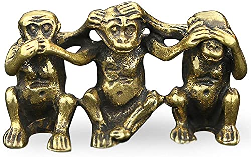 Statue de table de singe artisanale en laiton véritable
