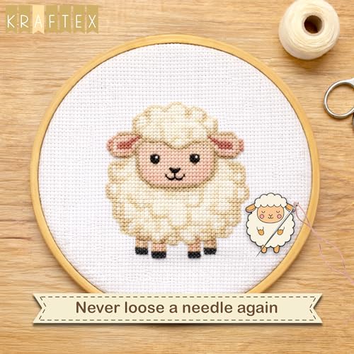 Image of Kraftex Magnetic Needle Minder. Needleminder for Embroidery & Sewing. Cute Needlepoint Accessories. Magnetic Needle Holder for Cross Stitch. Cute Magnet Pin Gift