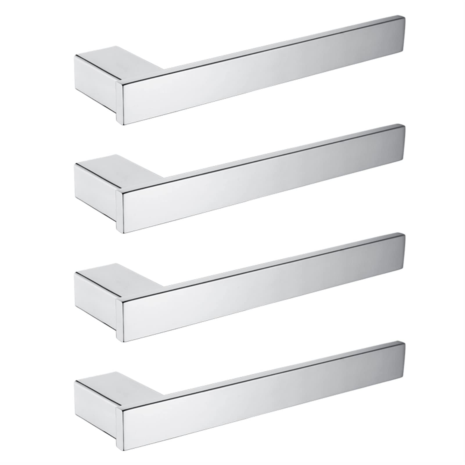 Porte-serviettes mural moderne en acier inoxydable avec design contemporain (lot de 4)