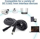 MaxSell 3M/5M/10M CCTV 2.1 x 5.5mm White DC 12V Power Extension Cable Male to Female, Power Supply Adapter Extender Cord for CCTV Security Cameras, DVRs, LED Strips, Routers (Black, 5M) - Image 4