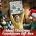 GUOER 2025 Wooden Advent Calendar, 13 Inch Christmas Advent Calendar with 25 Large Drawers, Christmas Countdown Calendar, Premium Wood Hand Painted Refillable Advent Cute Holiday Decoration (Green)