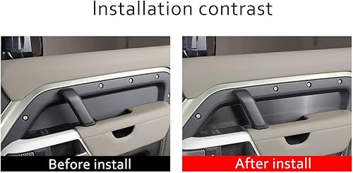 Miniatura 3 de Cubierta de panel de decoración de puerta interior de aleación de aluminio, 4 piezas para Land Rover Defender 110 2020-2022 accesorios de automóvil