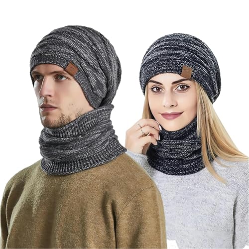 Set de bufanda de gorro cálido con forro de terciopelo térmico antitranspirante 7