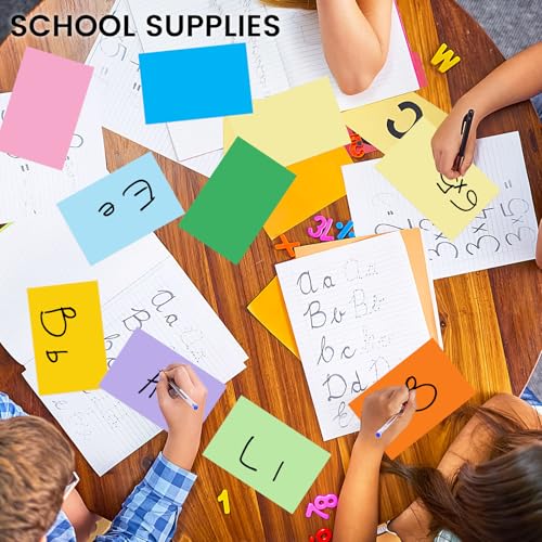 Koogel Cartões de índice 10 x 15 em branco, 180 unidades, 9 cores neon sortidas, cartões didáticos p