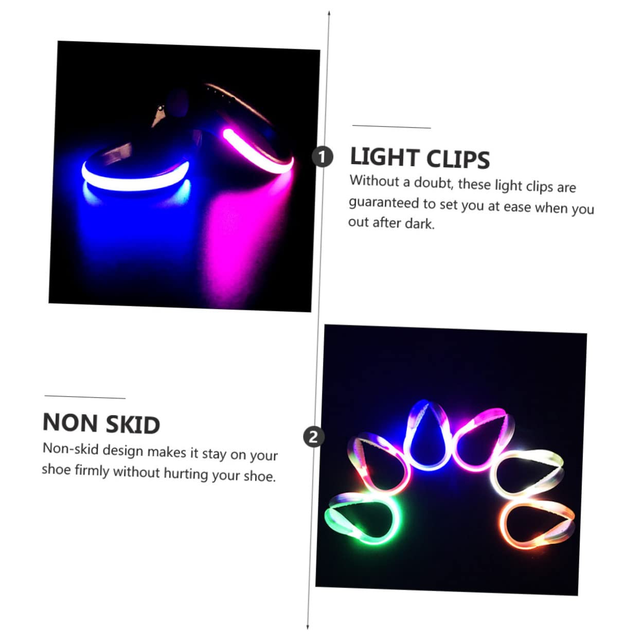 BESPORTBLE 12pièces Lumières LED De Sécurité pour Chaussures Clip Lumineux pour Course Accessoires pour Jogging Et Cyclisme Résistantes à Eau Et Légères