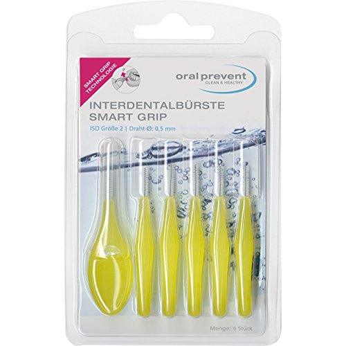 Oral Prevent Interdentalbürsten Smart Grip 0.50 mm gelb, 2er Pack(2 x 6 Stück)