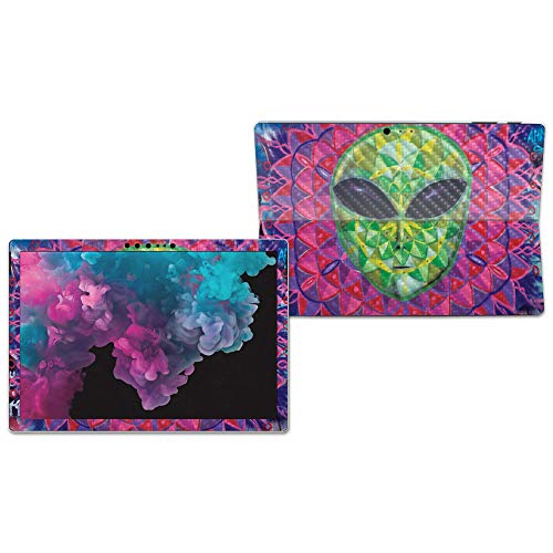 Image of MightySkins Carbon Fiber Skin for Microsoft Surface Pro 6 - Geometric Alien | Protective, Durable Textured Carbon Fiber Finish | Easy to Apply, Remove, and Change Styles | Made in The USA