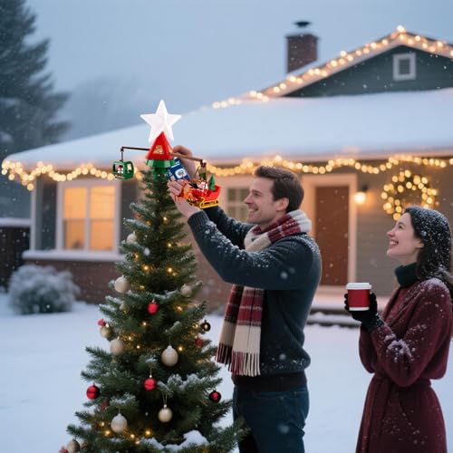Pointe de sapin de Noël rotative USB pour éviter les décorations figées
