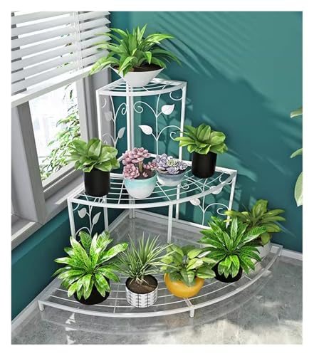 Étagère d'angle à 3 niveaux pour plantes support fleurs intérieur extérieur