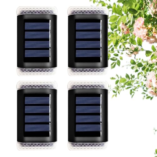 Apliques solares para exteriores, Apliques para exteriores - Luces solares para terraza | 4X luces solares llevadas impermeables hacia arriba y hacia abajo de la pared para el jardín de la cubierta de