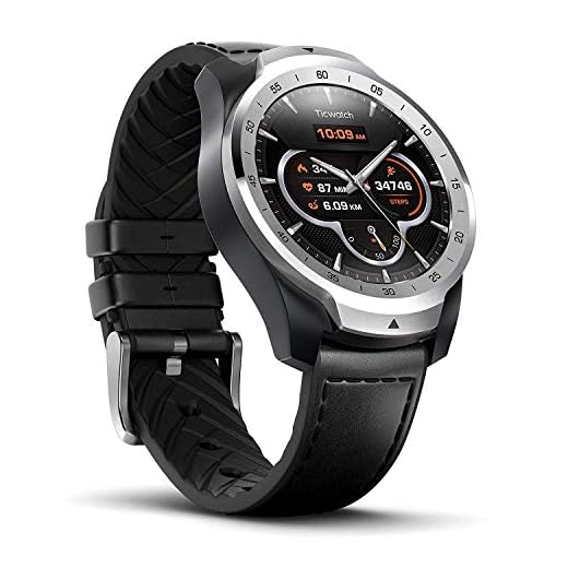Reloj Inteligente TicWatch Pro con Bluetooth, Pantalla en Capas, Asistente Google, medidor de Ritmo cardiaco y pagos NFC. Sístema Google Wear OS. Compatible con iPhone, Samsung, Huawei, LG y Android