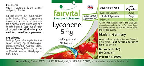 Lycopin Kapseln 5 mg von fairvital, 90 Kapseln für sanfte Dosierung