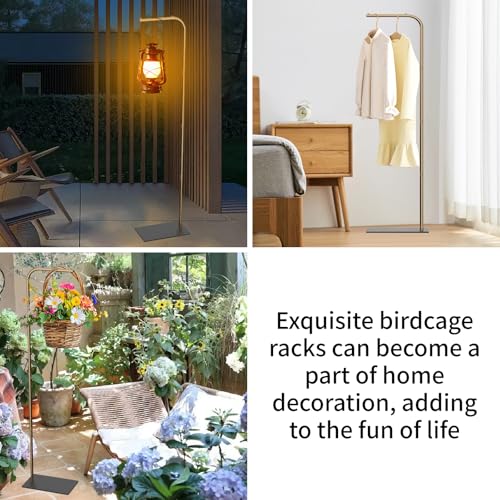 Image of TBTFW 67 Inch High Hanging Bird Cage, Bird Cage Stand, Feeder Stand with Base, Suitable for Hanging Various Types of Birdcages(Weight Limit: Within 35 Pounds)