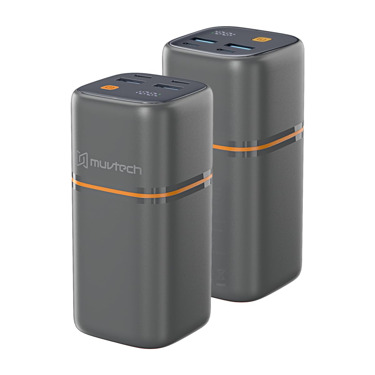 Muvtech TitanX 20000mAh Power Bank | PD & QC Fast Charging | Dual Type-C + Dual USB-A Outputs (4 Devices at Once) | LED Display | Compact Tower Design | Safe & Reliable for Smartphones, Tablets & More-image-38