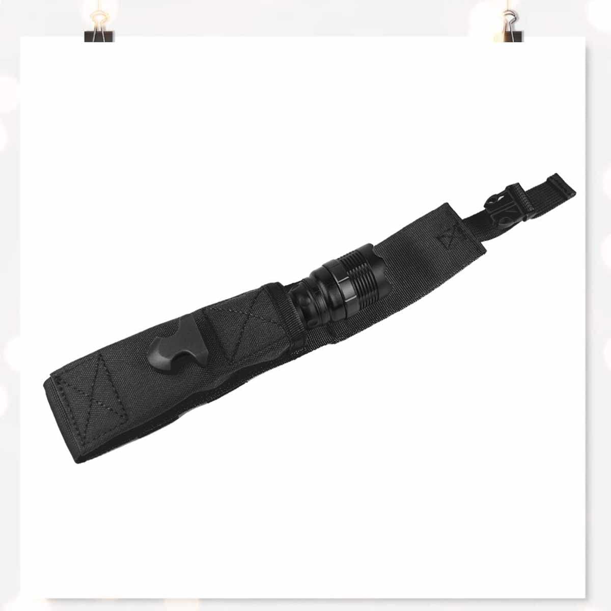 Custodia Torcia Tascabile Borsa Tattica - 3 x 23 x 5 mm custodia per borse copertura cintura, Militare in Nylon Impermeabile e Batteria bricolage, fondina elettrica cintura clip girevole supporto