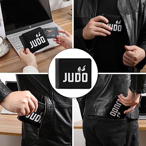 Judo Design Bifold Wallet PU Leather Pocket Wallet Fashion Slim Purse with Card Holders for Men Women3