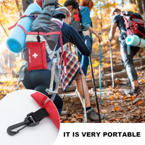 Image of 12pcs Mini First Aid Kit Empty Bag with Hooks(Bag Only) | Travel First Aid Pouch Empty for Emergency at Home, Office, Car, Outdoors, Boat, Camping, Hiking