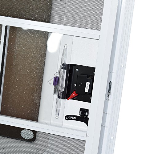 Leisurerv Teardrop 30" X 36" Face Mount Foam Core Driver Side Door With Radius Corners On Top And Square Bottom With Window And Screen Door (White, 30" W X 36" H Driver Side) #TOP4