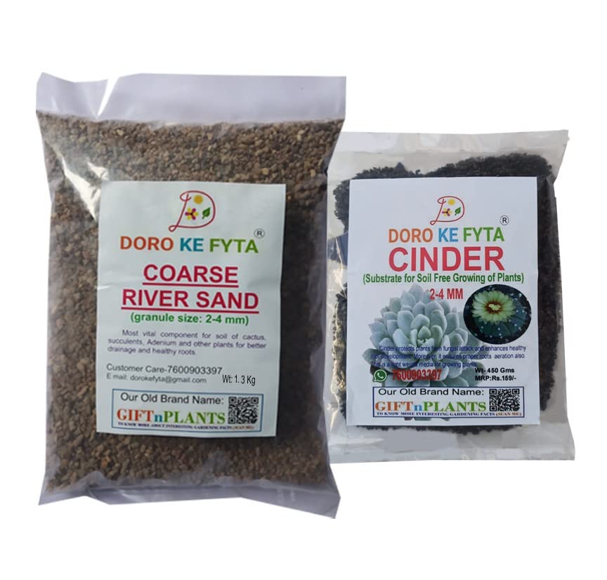DORO KE FYTA Coarse River Sand (2-4mm) 1.3 Kg and Cinder (2-4mm) 450 GMS, a Substrate for Soil Free Growing for Succulents, Cactus and Other Small Garden Plants (B09SWCVL8N) Amazon Price History, Amazon Price Tracker