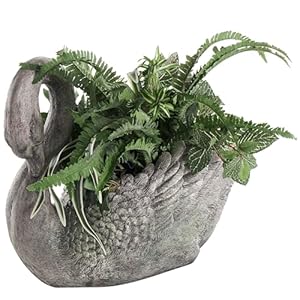 Deco79magnesiumoxideswanindooroutdoorplantertexturedlargeplanterpotwithpatinaaccentsplanter23x11x17gray Urban Country Home Decor Deco 79 magnesium oxide swan indoor outdoor planter textured large planter pot with patina accents planter 23 x 11 x 17 gray urban country home decor