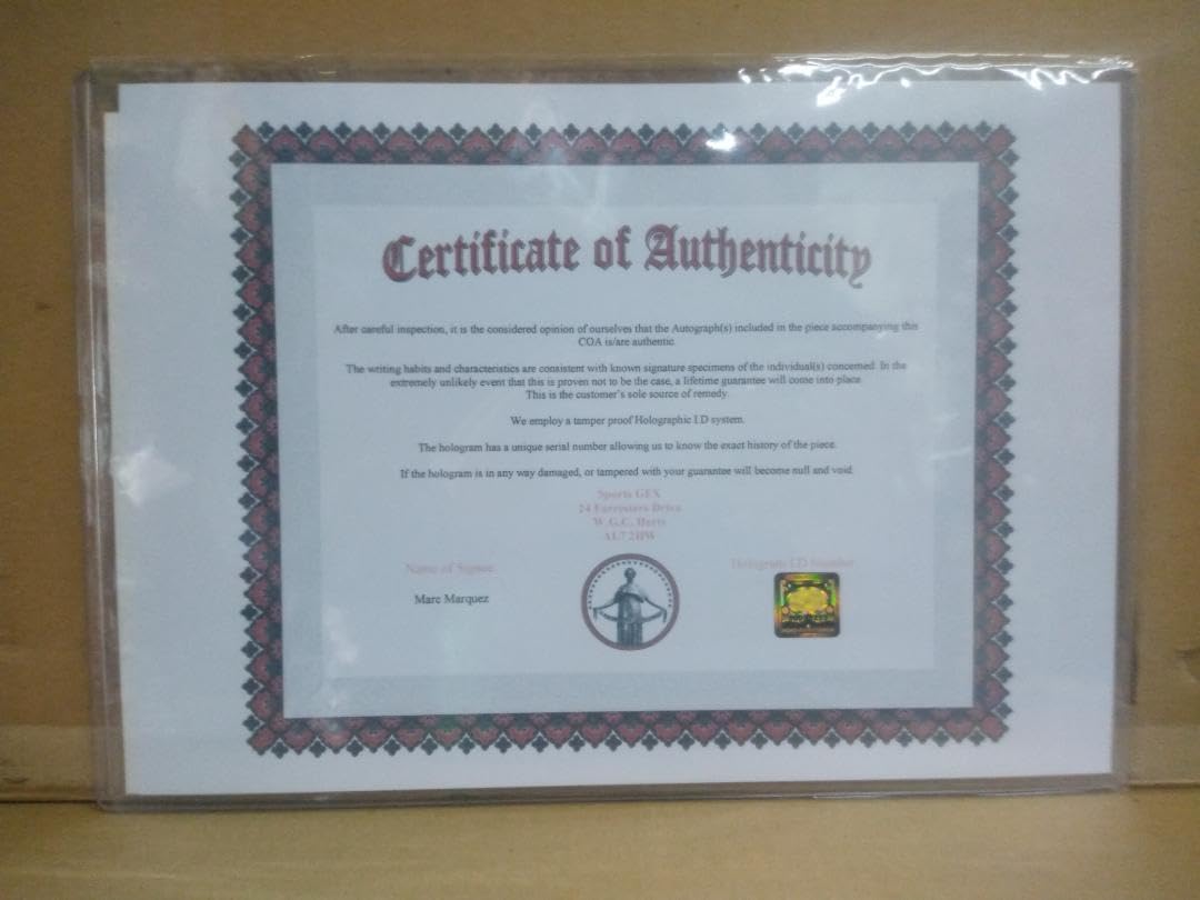 定番，人気セール マルク・マルケス 直筆サインフォト ケース証明書付