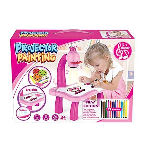 Fanxu Projetor musical infantil infantil educacional aprendizagem precoce pintura projeção música pr