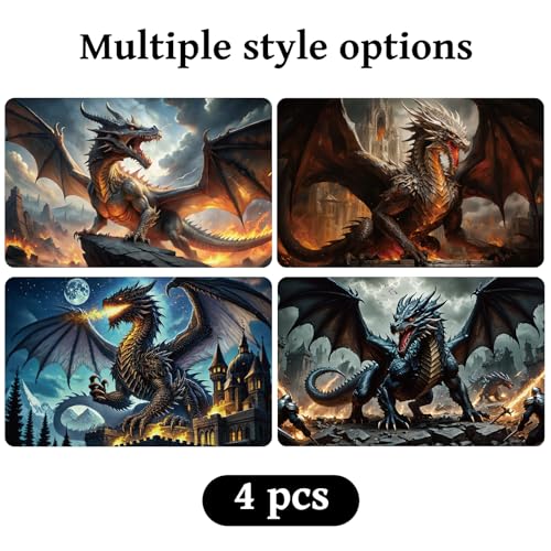 AFRITEE Credit Card Covers Skin - 4 Sheets Fantasy Dragon Debit Card Sticker Cover, Personalized Waterproof Credit Cards Skins DIY Bank Metro Cards Decorations Gift for Boys Teenager4