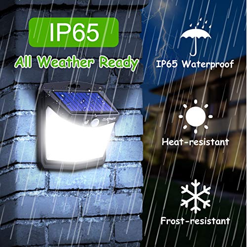 Solar Lights for Outdoor, Claoner 128 LED Motion Sensor Security Lights with 3 Lighting Modes IP65 Waterproof and Durable for Wall, 270° Angle for Yard Door Fence Pathway(4 Pack) - Image 6