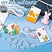 Paxcoo 50Pcs Keychains with Chain and 50 Pcs Jump Rings, Keychain Rings Kit Findings Bulk for Keychain Making Supplie DIY Crafts