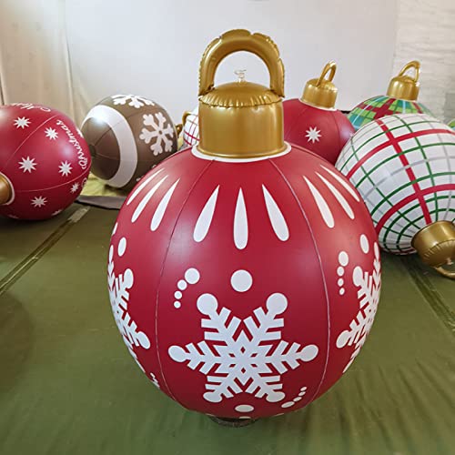 leititg Decorações de Natal gigantes Bola inflável de PVC com bomba, decorações infláveis de Natal p