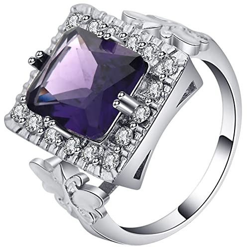 Bijoux de mode occidentaux et anneaux rectangle pour le quotidien