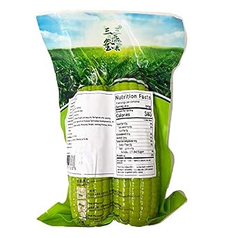Waxy Corn on the Cob- Fresh Glutinous Corn- Vegan and Non-GMO Glutinous Corn- Pack of 2, Low Calorie, 460g (5-pack)