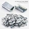 QWORK 1/2 Steel Strapping Seals 1000 Pack Metal Clips for PP or Steel Banding, Pallet & Cargo Securing
