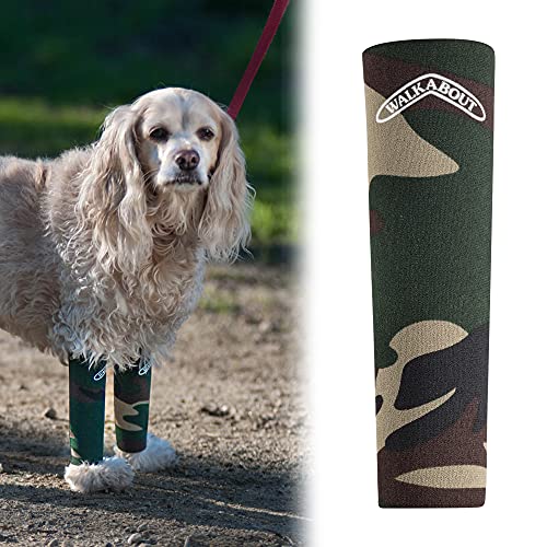 Image of Walkabout Compression Sleeve for Dogs, Canine Leg Brace to Heal Wounds, Hygromas, Treat Arthritis and Injury with 360 Support Sleeve for Pain Relief, and Elbow Pad Protection (XLarge 9-10 inch, camo)