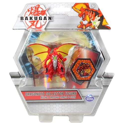 Bakugan Collector Figures with 2 Trading Cards & Collectors Coin - (Dragonoid Red)