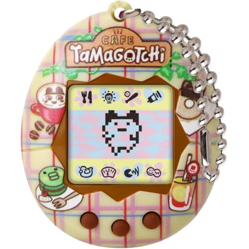 Bandai – Tamagotchi Original – Tama Café – Animal interactif avec écran LCD en Français, 3 Boutons et Mini-Jeux – Idée Cadeau Jeu Animal virtuel – Thème Café – Jouet Enfant 8 Ans et + – 42997