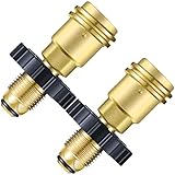 Dunkive 2 Pack Universal Fit Propane Tank Adapter Converts POL to QCC1/ Type 1 with Wrench, Propane Hose Adapter Old to New Connection Type, Brass