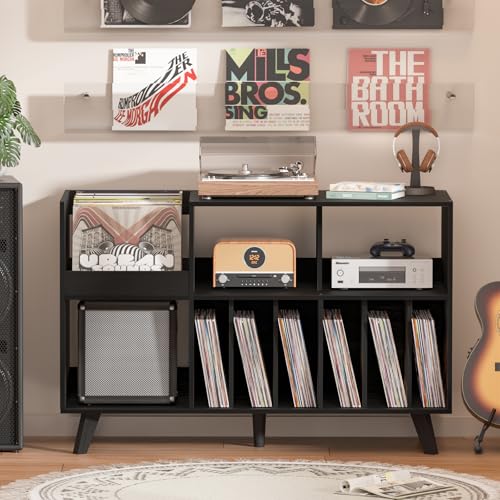 Support en vinyle avec zone d'affichage et meuble platine large