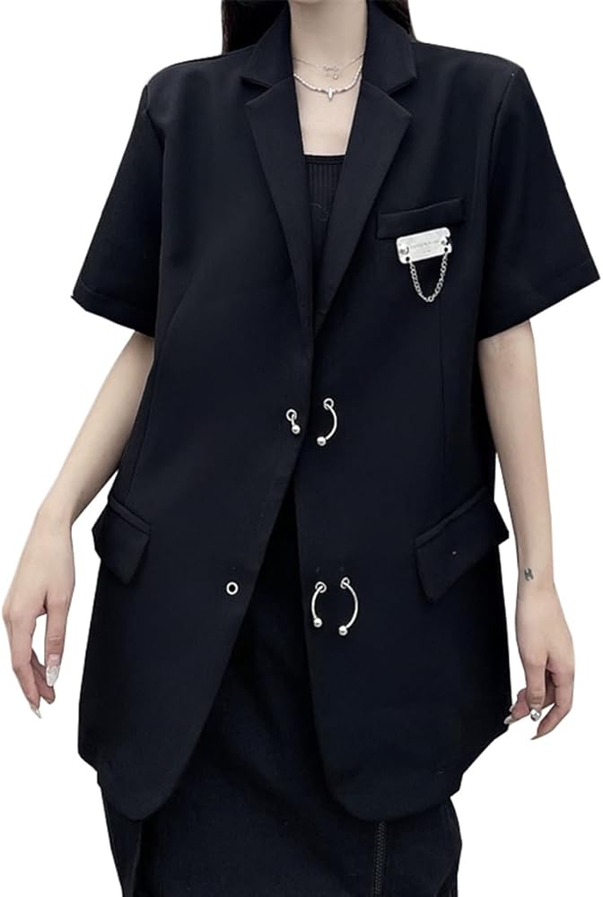 Amazon | [TAHALI] レディース テーラードジャケット 半袖 ブレザー