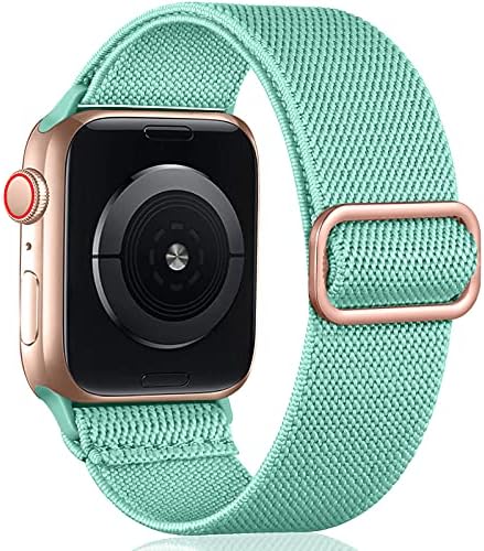 Oielai Solo Loop Strap Compatible with Apple Watch Strap 38mm 40mm 41mm, Adjustable Nylon Braided Sport Replacement Strap for iWatch SE Series 8/7/6/5/4/3/2/1/1, 38mm/40mm/41mm, Army Green