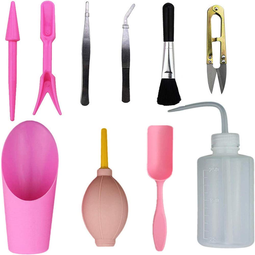 Juego de combinación de Herramientas para Plantar suculentas Jardinería de Flores Mini Suministros de jardinería Herramientas suculentas en Maceta carnosa-Rosa (Rosa)