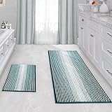 BSICPRO Bathroom Rugs Sets, 2 Piece Thick Absorbent Chenille, Non Slip, Soft Shaggy Bath Room Floor
