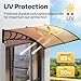 VIVOHOME Polycarbonate Window Door Awning Canopy Brown with Black Bracket 40 Inch x 80 Inch