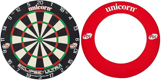 Unicorn Eclipse ULTRA Professional Bristle Dartboard with Ultra Sisal, Ultra Spider and Ultra Clarity, Professional Dart Board for Adults